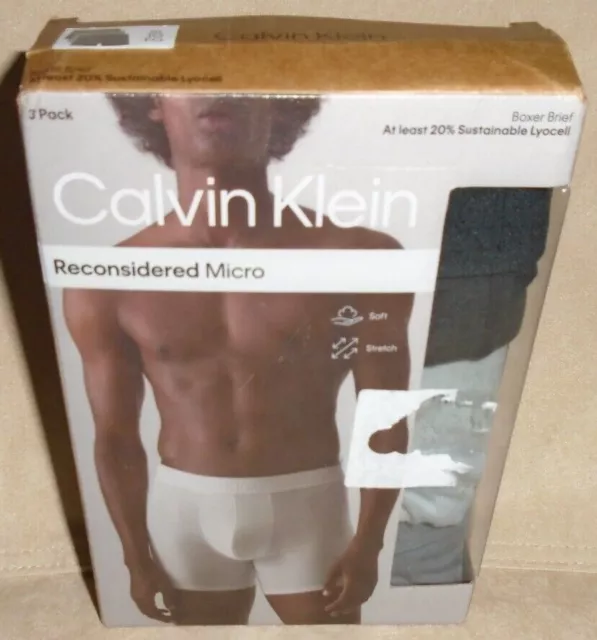 New Men's "Calvin Klein Reconsidered Micro Boxer Brief 3 Pack Underwear"