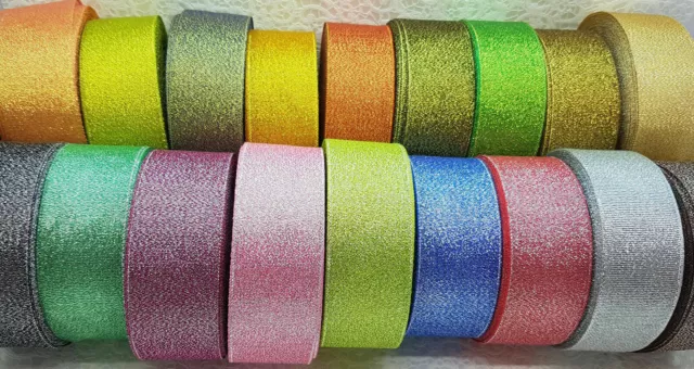 Pack of 10  ~  Glitter, Sparke Ribbons ~ Free P&P ~ Bundle ~ Lots of Colours