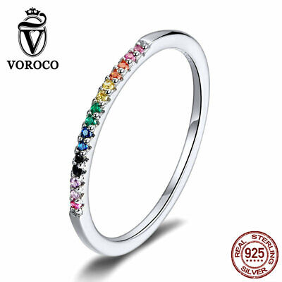 DIY Ring S925 Sterling Silver Feather Charm Colorful CZ Women Fashion Jewelry