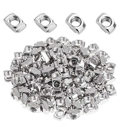 100 Pieces 2020 Series T Nuts M5 T Slot Nut Hammer Head Fastener Nut Nickel Plat