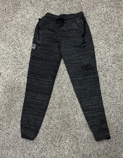 NBA Dark Gray White Stripe Logo Sweatpants Jogger's Youth Large (14-16)