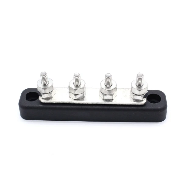 Barre omnibus de distribution d'énergie /24V 4 voies goujons 4x5mm 100A J1C1