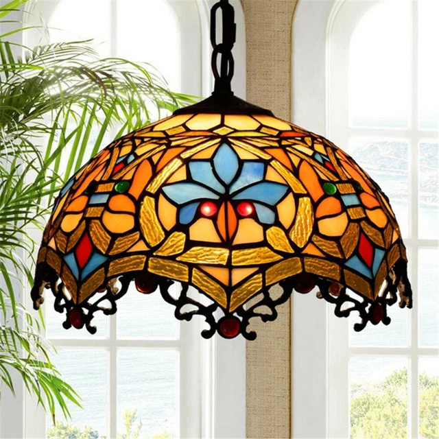 Tiffany Style Victorian Single Light Hanging Ceiling Pendant Light Lamp 12"