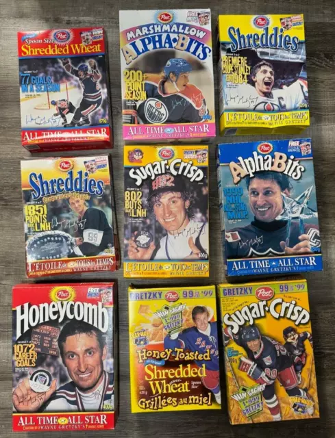 Wayne Gretzky Post Cereal Boxes - Lot of 9