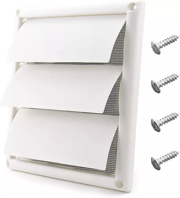 AC Heat Vent Cover Grille 6" x 6" Duct Size White Air Return Sidewall Ceiling