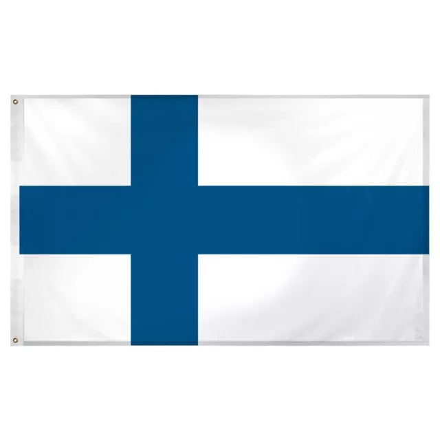 Giant Finland Flag 5X3 ft National Banner In Outdoor Sports Events Fan Support