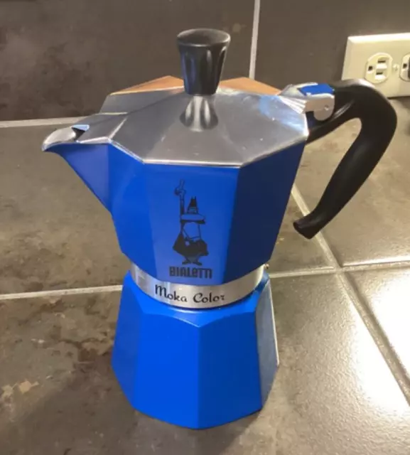 Bialetti Moka Express 3 Cup Stovetop Italian Espresso Maker Blue