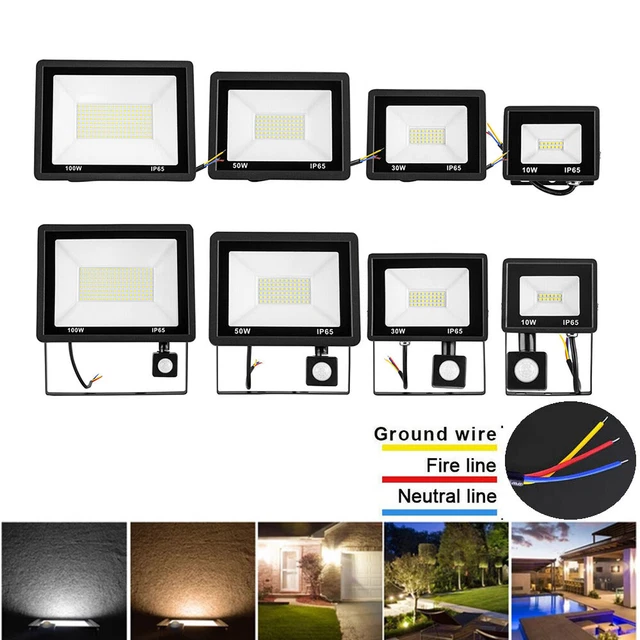 LED Flutlicht Fluter Strahler SMD Außen Scheinwerfer 10W bis200W Bewegungsmelder