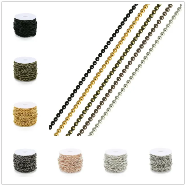 10 yards Metal Iron Ball Chain Roll Bracelet Necklace DIY Craft 1.5mm/2mm/2.4mm