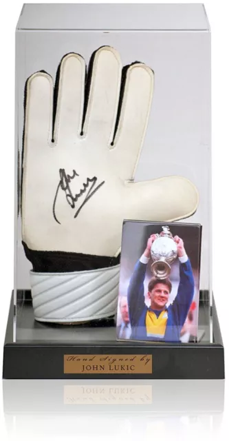 John Lukic Leeds United Legend Hand Signed Goalkeepers Glove AFTAL COA