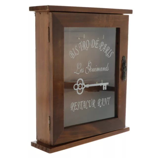 European Style Wooden Key Holder Box with 6 Hooks Wall Mounted Handmade with