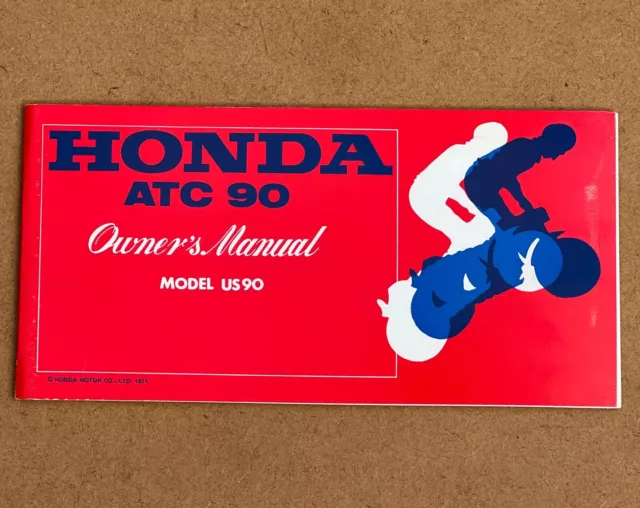 USED ORIGINAL GENUINE Honda Owners Manual ATC90 Model US90 PRINTED 1971?