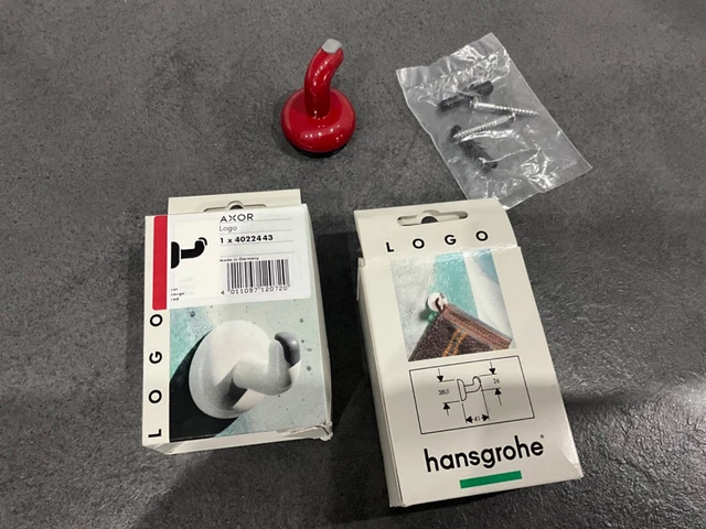 HANSGROHE AXOR UNO - Logo 2 x Handtuchhalter Rot , Logo, Rarität, EUR ...