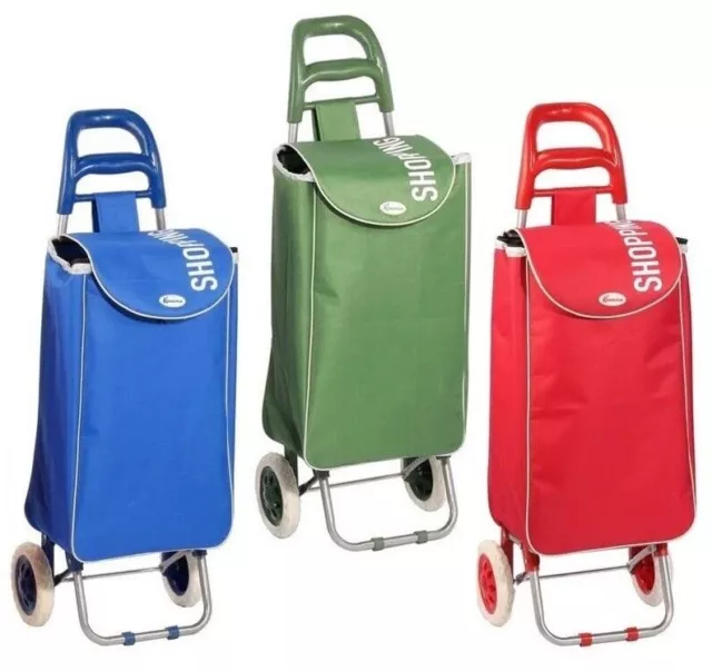 Carrello Portaspesa 3 Colori - Porta Spesa Trolley 3 Ruote Pieghevole Shopping