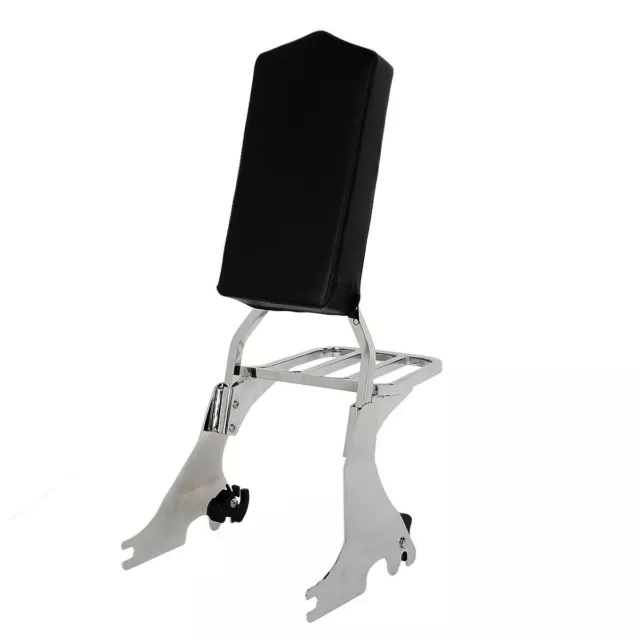 Chrome Backrest Sissy Bar Luggage Rack Fit For Harley Sportster XL1200 883 04-22