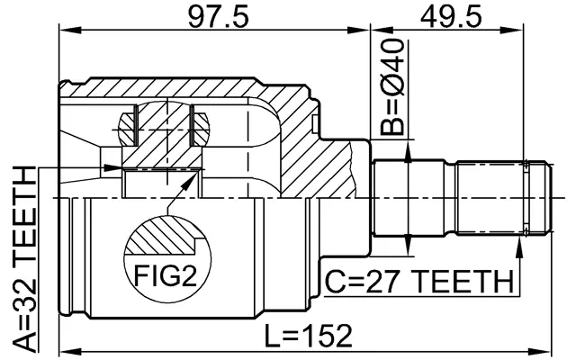 Inner Cv Joint (Right) - Febest # 0311-CRVATRH 2