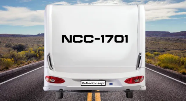 Wohnwagen und Wohnmobil Aufkleber - Star Trek Enterprise Schriftzug NCC-1701