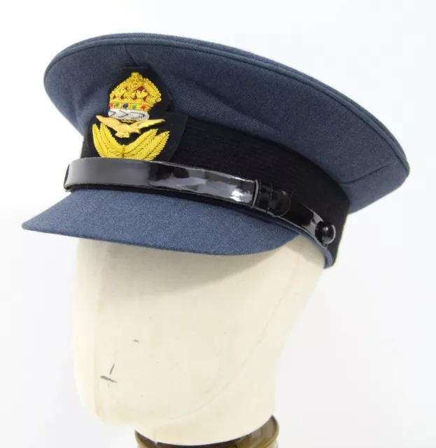 BRITISH ROYAL AIR Force RAF Officers Peak Cap With Badge Kings Crown ...