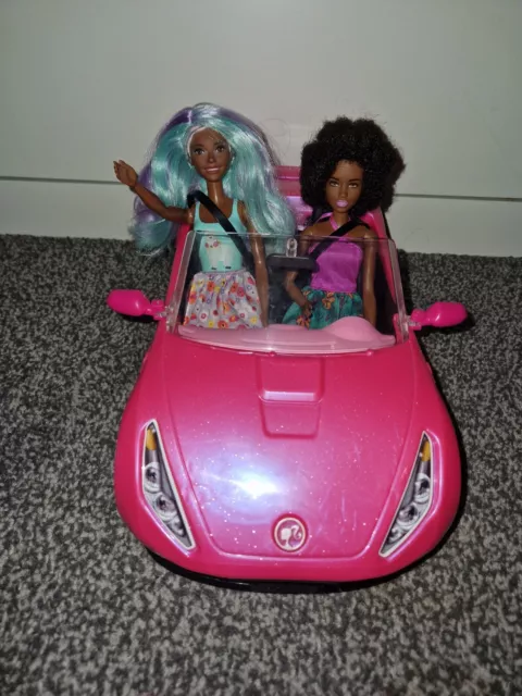 Barbie Doll Autre Glam Convertible Sports Car With Two Barbie fashionista dolls