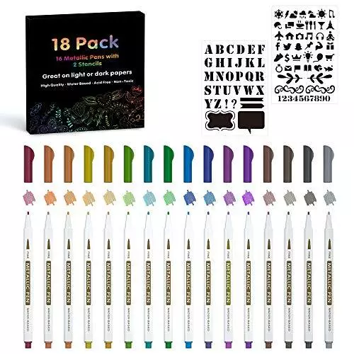 10 Colors Ink Metallic Marker Pens Scrapbook Card Making Stationery Gift  School