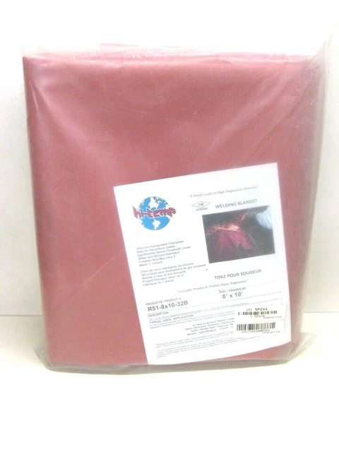 NEW! hi-temp 8' x 10' SILICONE COATED FIBERGLASS WELDING BLANKET, R51-8X10-32-B