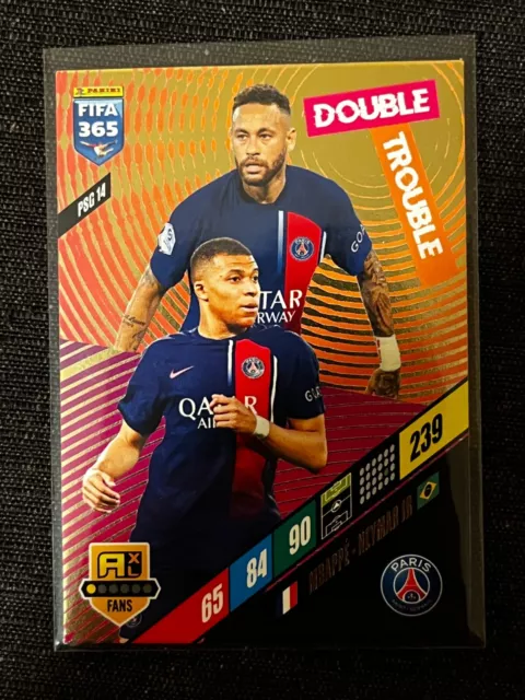 CARD PANINI ADRENALYN Fifa 365 2024 Double Trouble Neymar Mbappe