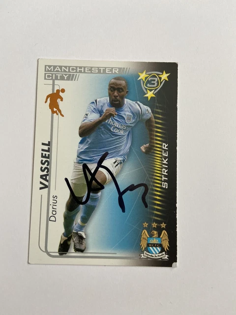 Darius Vassell - Manchester City Fc Fussball Signierte Schusskarte