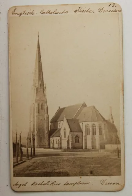 31973 CDV Photo Dresden English Catholic Church Viennese Str. Um 1870