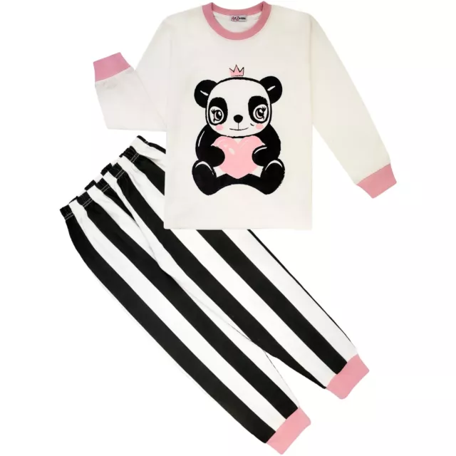 Pigiama di Natale Bambini Ragazze Ragazzi Pigiama Rosa Panda Animale Pigiama Natale Set Tuta Lounge