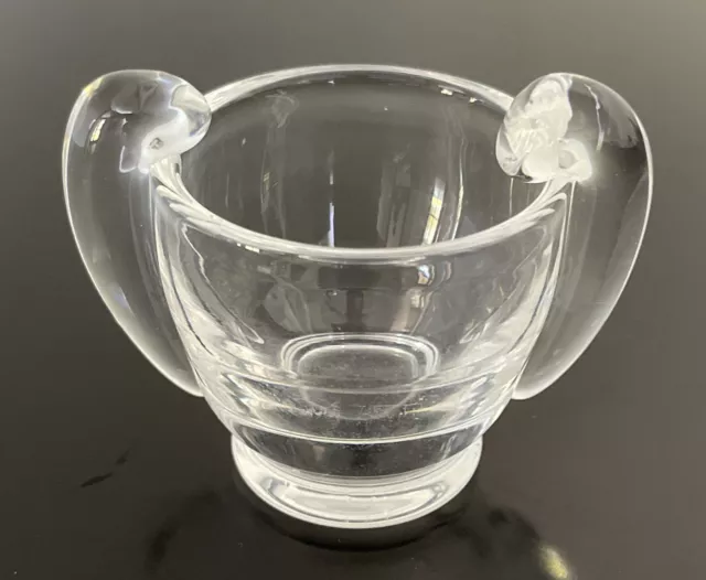 Steuben Glass Crystal Mid-Century  Holder Cup Love Handles