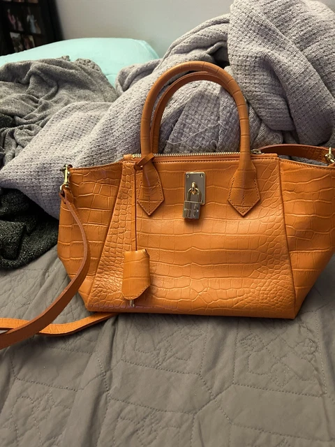 Samantha Vega orange bag Crocodile Appearance Faux Leather