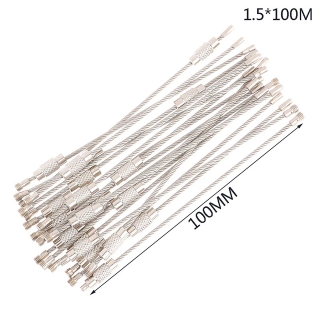 20 pz portachiavi cavo fune metallica portachiavi acciaio inox portachiavi carabiniere chiave cavo R CJ