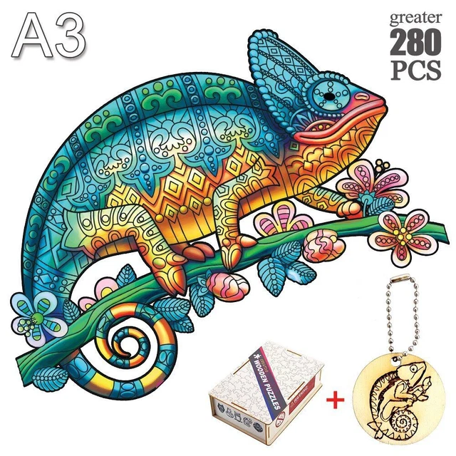 Fox Animal Wooden Jigsaw Puzzle Adult Children Wooden DIY Crafts Family Games