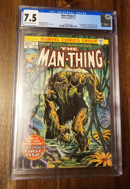 Man-Thing #1 (1974) CGC 7.5 2nd App of Howard the Duck Bronze Age Marvel Comics