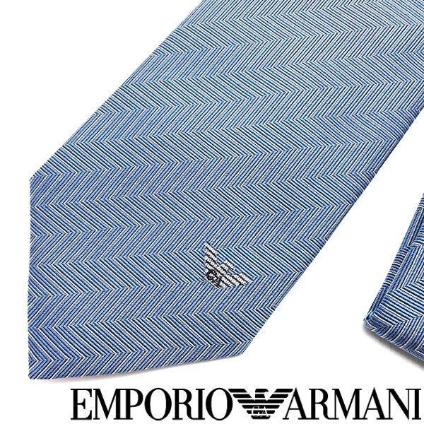 Emporio Armani Tie Brand Silk Light Blue Width Of The Tip 7.5cm a609