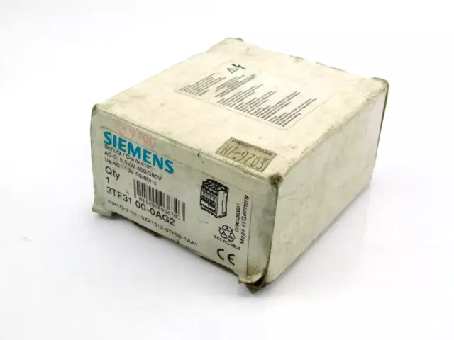 Siemens Protection/Contacteur 3TF31 00-0AG2 5,5W 110V 50/60hz 400/380 V