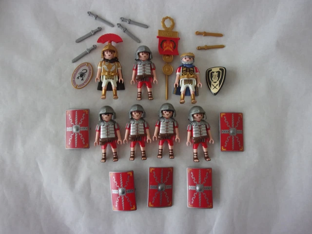 Lot De Playmobil   * 2 Empereurs + 5 Legionnaires Romains + Accessoires *