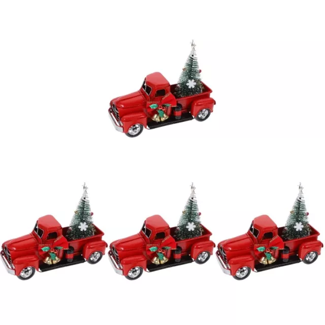 4 piezas Camión de Navidad Hierro Decoraciones de Mesa Decoración del Hogar