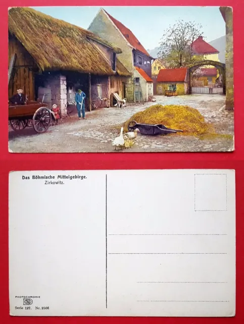 AK ZIRKOWITZ Aussig Photochromie Serie 127 Nr. 2506 Bauernhof   ( 24991