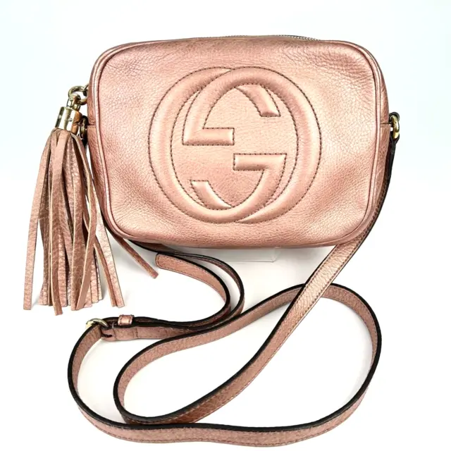 GUCCI Soho Shoulder bag Small disco Bag Leather Pink 308364
