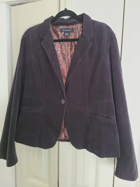 Calvin Klein Jeans Women's Black Corduroy Blazer Size XL