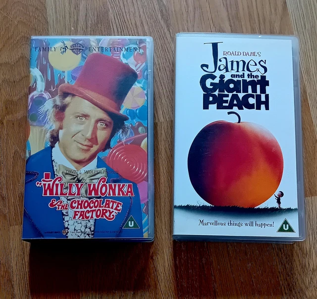 ROALD DAHL VHS Films Willy Wonka & Chocolate Factory, James & The