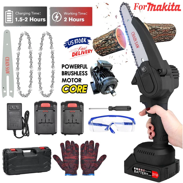 CORDLESS MINI CHAINSAW Handheld Electric 6 Inch Wood Cutter Chain Saw ...