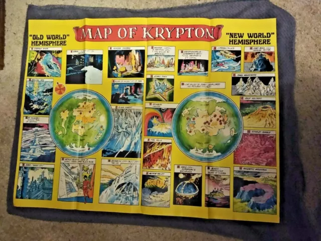 MAP OF KRYPTON - 1972 DC Comics - Superman - Poster 27x21