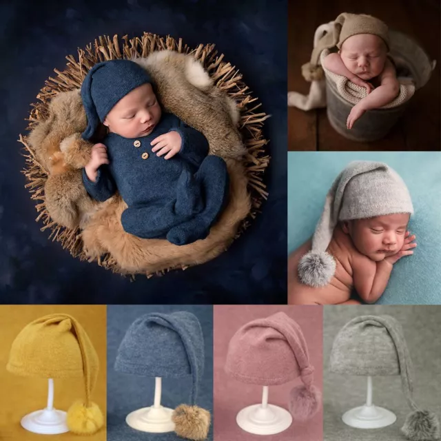 Hat Newborn Photo Hat Knit Fur Ball Hat Newborn Photography Hat Baby Beanies