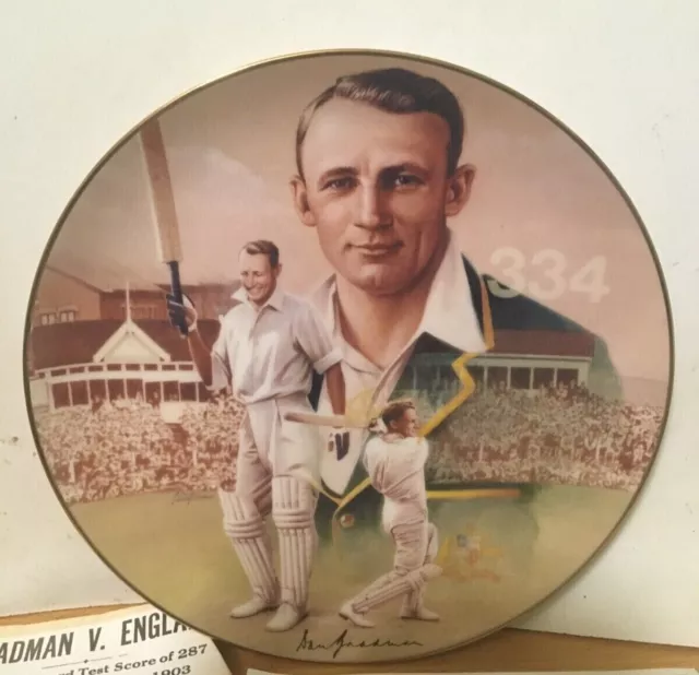 Bradford Exchange Plate Sir Donald Bradman Cricket Co - Limited Edition with COA