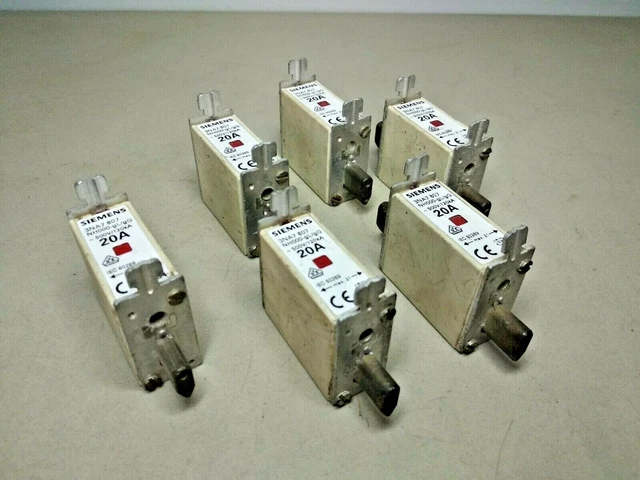Siemens 3NA7 807 NH000-gL / Gg 20A 500V/120kA Fusible (Lot De 6)
