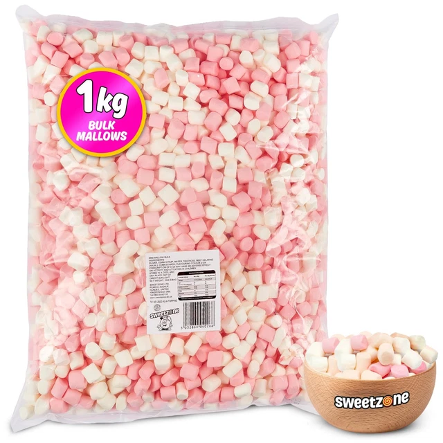 MINI MALLOWS PINK and White Halal Mini Marshmallows, Sweets Bulk, £14. ...