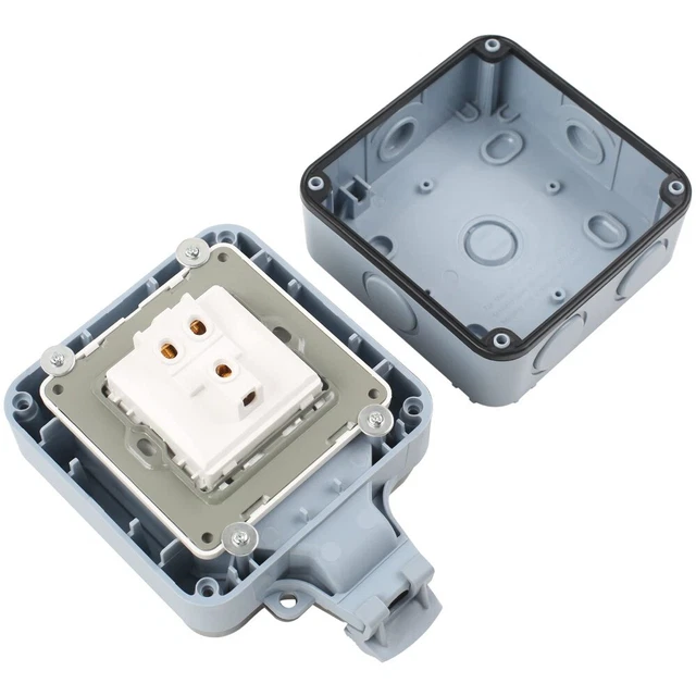 Click Ip66 PLASTIC WEATHERPROOF IP66 Power Outlet white Outdoor Plug Socket ...