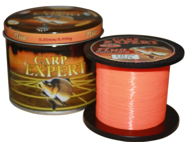 (0,25€/ 10m) CARP EXPERT FLUO ORANGE MONOFILE Angelschnur 1000m Karpfenschnur